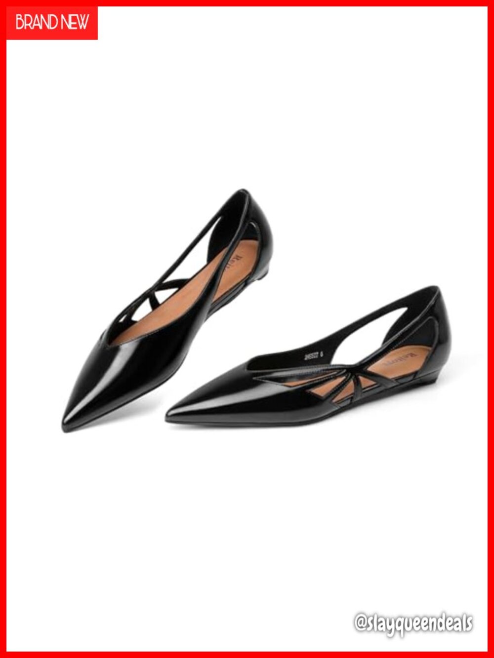 Pointed Toe Ballet Flats Faux Leather Slip On Work Dressy Shoes